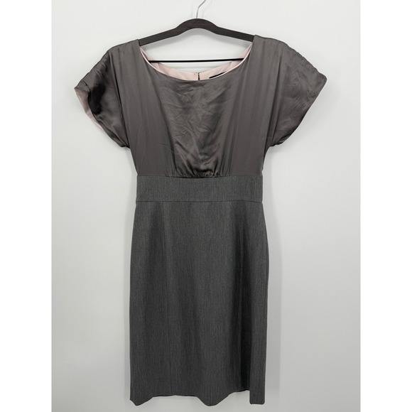 Tahari Arthur S. Levine Dresses & Skirts - Tahari Arthur Levine Dress Women 4 Gray 100% Silk Top Sheath Workwear Business